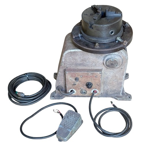 ◯ジャンク 小形ポジショナー 溶接用回転治具 100V ユニバーサル チャックテーブル フットスイッチ 中古品■ジモティ姫路