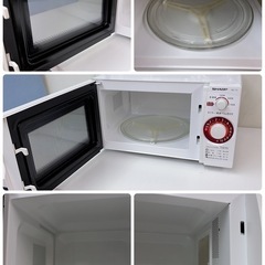 【🐤買取市場 6ヶ月保証】R604 ☀️ SHARP / シャープ 電子レンジ（20L / 700W / 60Hz西日本専用）RE-T3-W6 ⭐ 動作確認済 ⭐ クリーニング済の画像