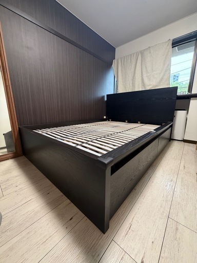 IKEA Malm ダブル　フレーム+すのこ+収納