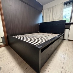 IKEA Malm ダブル　フレーム+すのこ+収納の画像