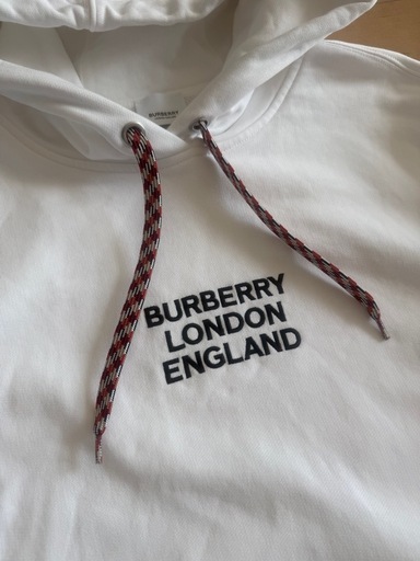 【美品】BURBERRY ホワイト フード付きパーカー　XL ユニセックス