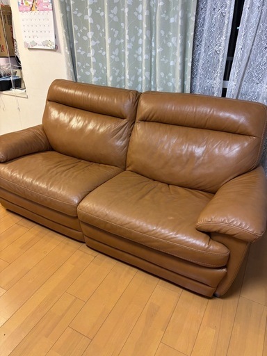 電動リクライニングソファ　レザー