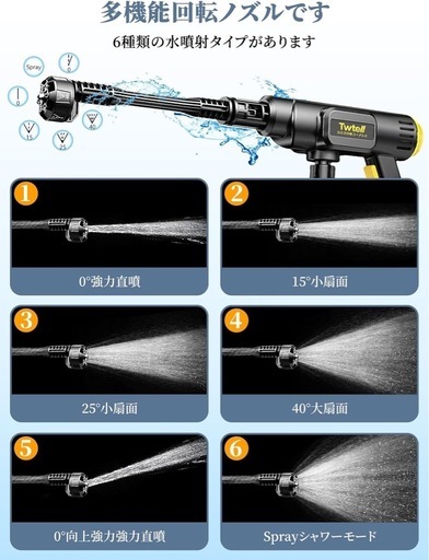新品未使用✨ 【2026新登場強化版】高圧洗浄機 コードレス 充電式 洗車機 バッテリー2個