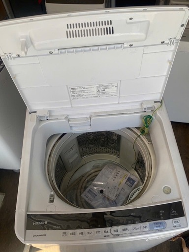 NO C25?福岡市内配送設置無料✨?洗濯機 日立 2〜3人分 8.0kg 設置・取付（ホース類接続）込み BW-T805