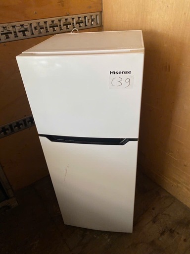 NO C39?福岡市内配送設置無料✨?ハイセンス 【右開き】120L 2ドアノンフロン冷蔵庫 エディオンオリジナル ホワイト HR-B