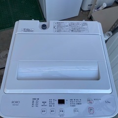 NO C40🌈福岡市内配送設置無料✨🌈ヤマダオリジナル 全自動洗濯機 洗濯：5.5ｋｇ 幅56.8cm 一人暮し向け ステンレス槽 槽洗浄 RORO YWMT-55LW ホワイト系 2024年の画像