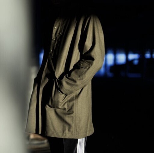 MOJITO モヒート 日本製 NORMANDY SMOCK ノルマンディスモック 2085-2501 L OLIVE スタンドカラー プルオーバー アウター【中古】【MOJITO】