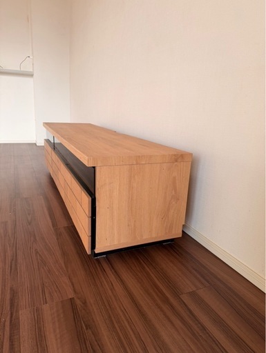 ニトリ テレビ台 ローボード 180cm レンガ調 木目 ブラックガラス