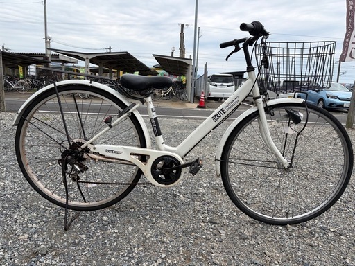 引き取り限定】27インチ 自転車 ROUTE 外装6段変速 ホワイト 現状品