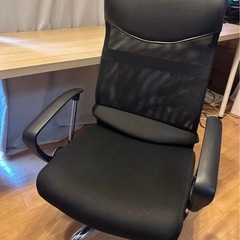 江東区引取り限定IKEA ナチュラル パソコンデスク 200cmチェアセットの画像