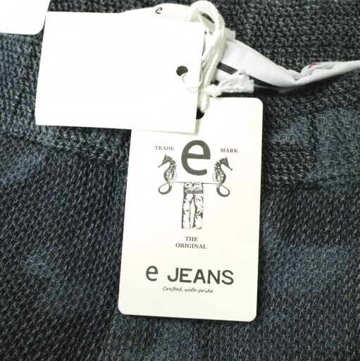 e JEANS イージーンズ 日本製 HONEYCOMB EASY PANTS 岡山児島 ハニカムコットン イージーパンツ e809-001 3 Indigo Camouflage 立体裁断 テーパード 迷彩 定価31,900円 ボトムス【新古品】【中古】【e JEANS】