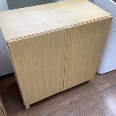 ★ジモティ割あり★ 無印良品 無印良品 リビングボード ベージュ H163×D40×W162 クリーニング済み MT3139 無印良品（MUJI） オーク材 キャビネット大・木製扉 サイドボード