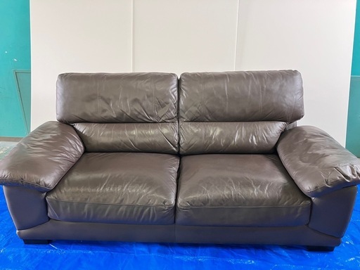 〝美品〟本革3人掛けソファ（ニトリ）