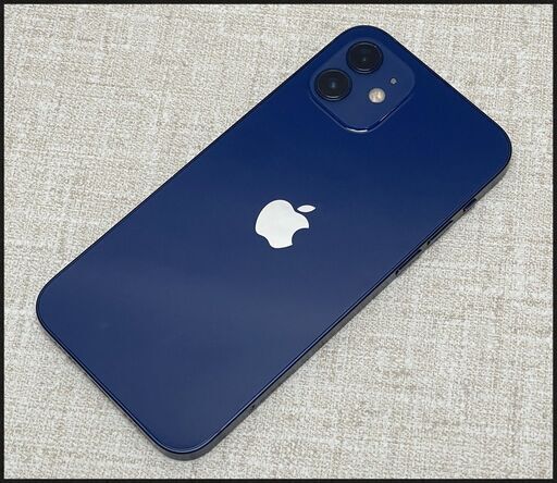 中古 iPhone12 64GB ブルー 3H518J/A デモ機 A2402 (au 〇判定) SIMロック解除済 バッテリー状態87%