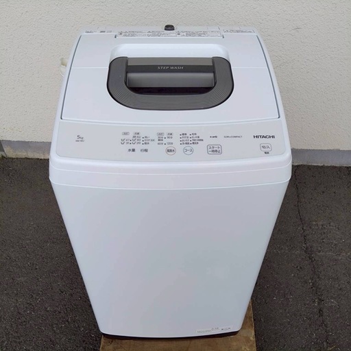 10/15受渡済）JT5463【HITACHI/日立 5.0㎏洗濯機】美品 2019年製 NW