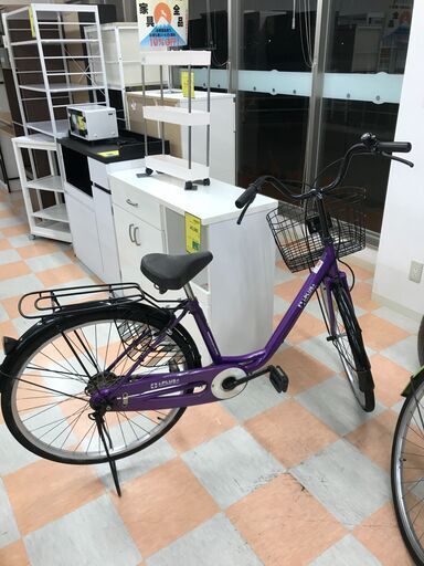 ＼家具＊家電のお店／【ｼﾞｬﾝｸﾞﾙｼﾞｬﾝｸﾞﾙ石川金沢店】自転車 パープル 26インチ