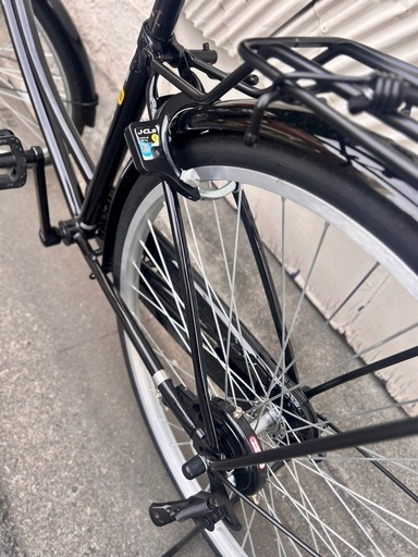 《売約済》自転車 カスタネット 購入1年未満 サイクルスポット ママチャリ カゴ付き ライト付き 荷台 黒 ブラック 町乗り 街乗り シティサイクル サイクリング