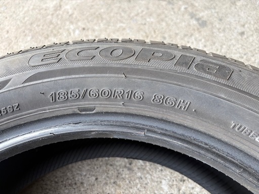 BS 185/60R16 4本夏タイヤ ノートデミオアクアなどに7分山程度 キズあり格安