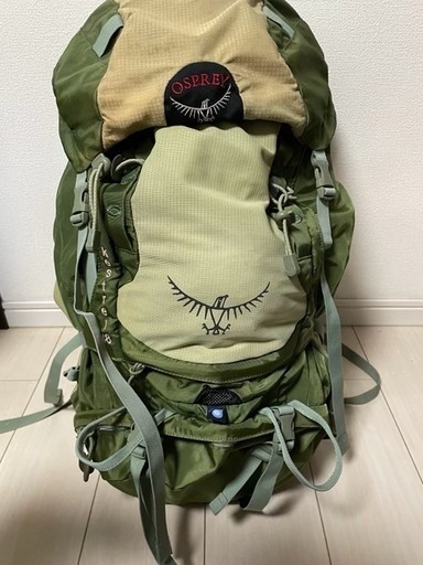 値下げしました。着払い発送します　osprey オスプレー　バックパックリュック ケストレル48/バックパック/リュック/グリーン/サイズML/キャンプ　縦走　登山　旅