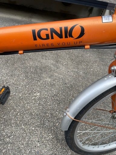 IGNIO折り畳み自転車現状渡し5000円 折りたたみ自転車 IGNIO オレンジ (ドウクハン) 味岡の折りたたみ