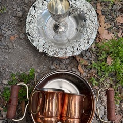 【銅鍋・銅マグ・アンティーク食器まとめ】COPPER100/シルバープレート/ワイングラスの画像