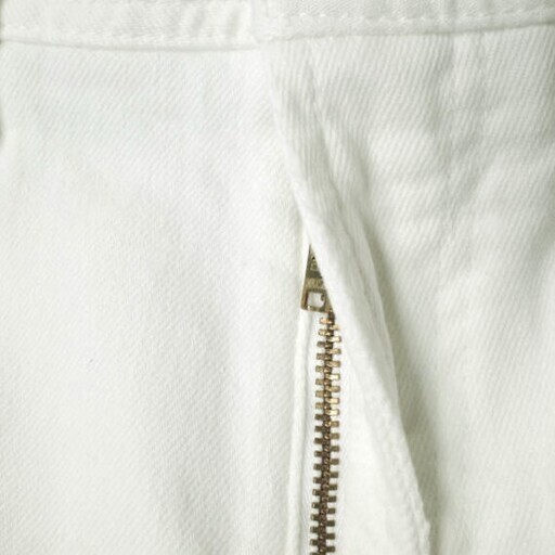 e JEANS イージーンズ 日本製 SLIM STRAIGHT 岡山児島 ダメージ＆リペア加工 スキニーデニムパンツ 171100801 23inch WHITE ジップフライ スリム ジーンズ 定価34,100円 ボトムス【新古品】【中古】【e JEANS】