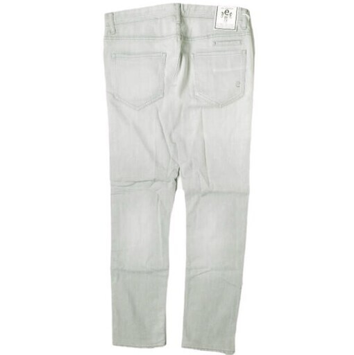 e JEANS イージーンズ 日本製 SEA HORSE SLIM 岡山児島 ダメージ加工 スキニーデニムパンツ e-801 3 Aqua Gray ボタンフライ スリム ジーンズ 定価35,200円 ボトムス【新古品】【中古】【e JEANS】