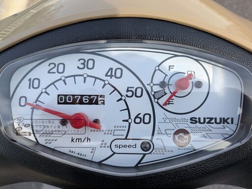 50cc　原付バイク　新車購入　走行747km　スクーター　スズキ　レッツ