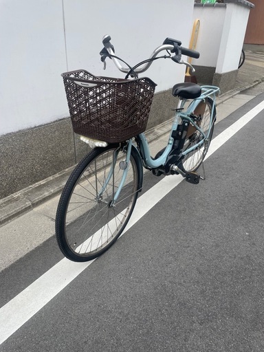 【京都発】京の楽チャリ　電動アシスト自転車　ブリヂストン　26インチ　水色