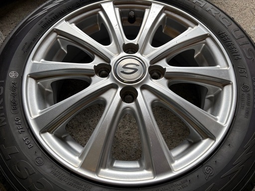 軽自動車に 社外アルミホイール夏タイヤセット 2024年製 155/65R14 4本 9分山 海外製