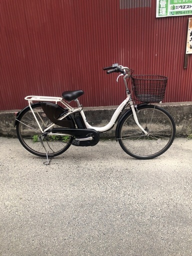 【京都発】京の楽チャリ　電動アシスト自転車　ヤマハ　ナチュラ　白③