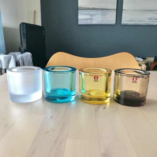 イッタラ　マリメッコ　キビ　kivi　キャンドルホルダー　4点　セット　ガラス