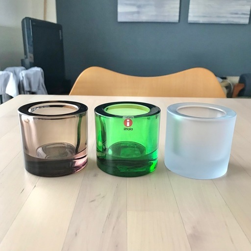 イッタラ　マリメッコ　キビ　kivi　キャンドルホルダー　3点　セット　ガラス