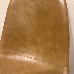 ダイニングチェア（ブラウン・レザー調）×２脚の画像