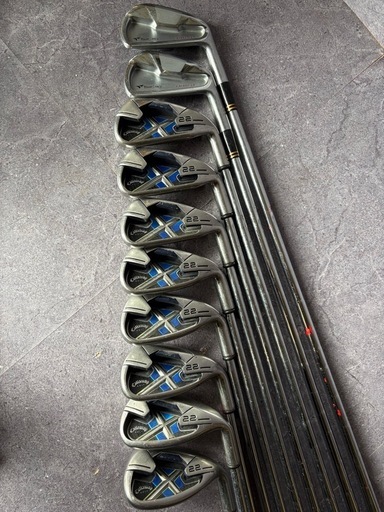 Callaway キャロウェイ X-22 アイアンセット 9/8/7/6/5/4/3/P/A/S キャディバッグ　初心者応援　アイアン ゴルフ クラブ　