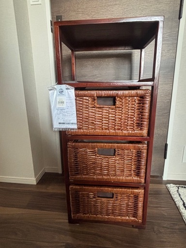 （受け渡し完了）（新品）ラタンランドリーチェスト2個