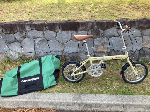 キャプテンスタッグ折り畳み自転車(中古)　※取引先が決まりました。 キャプテンスタッグ折り畳み自転車変速付キャリーバッグ付 (たか) 葛西