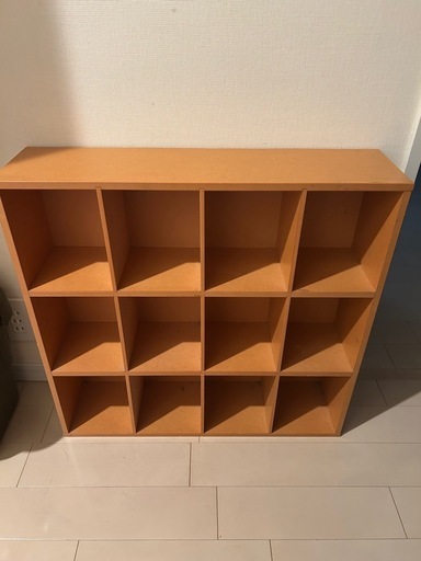 「無印良品 木製収納棚 オーク材 ナチュラル 背板付き 引き取り限定」
