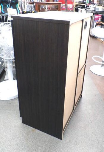 ミドルレンジボード 幅60×高89㎝ ダークブラウン キッチンボード 食器棚 レンジ台 キッチンカウンター 西岡店