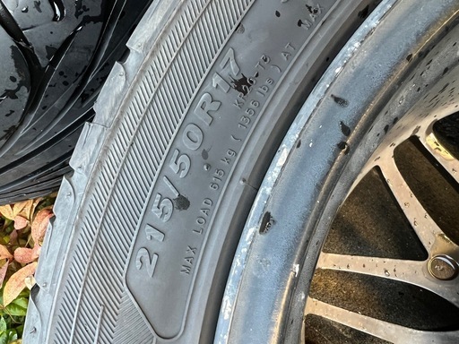 【手洗い清掃済】17インチ アルミホイール＆タイヤ4本セット 215/50R17
