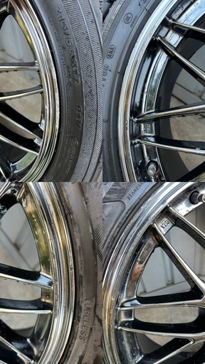 【手洗い清掃済】17インチ アルミホイール＆タイヤ4本セット 215/50R17