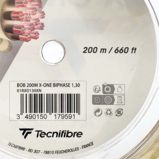 【未使用】テクニファイバー Tecnifibre X-ONE BIPHASE 1.30 硬式テニス ストリング ガット ロール エックスワン バイフェイズ 200ｍ ロール ナチュラル 01RXO130XN 1.30mm
