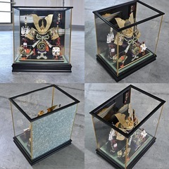 伝統工芸品 兜ケース飾り 五月人形 和 刀 弓 扇 カブト 端午の節句 七五三の画像