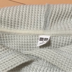 UNIQLO レディース ワッフル生地 フード付きパーカー S ミントグリーンの画像