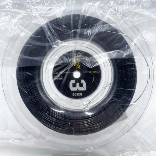 【未使用】ゴーセン G-SPIN 3 硬式テニス ストリング ガット ロール 16LGA 220m ブラック TSGS302BK GOSEN 1.24～1.32mm_1