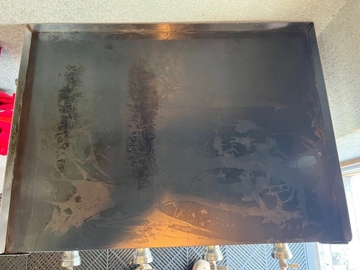 【中古】業務用　グリドル　鉄板　７５０幅　専用台キャスター付　模擬店　LPGガスグリル