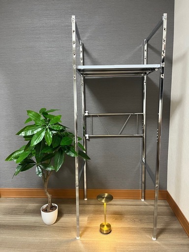 【新品】別売可！　ランドリーラック 観葉植物(フェイクグリーン)パキラ　間接照明