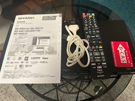 SHARP AQUOS BD-NW2100 2TB ブルーレイレコーダー 2番組同時録画