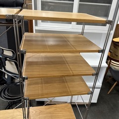 A2233🌟配送設置可🙌 無印良品 ステンレスユニットシェルフ オーク材 ワードローブセット🌟の画像