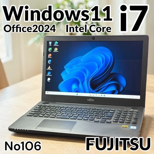 ⭐️Windows11⭐️Office2024⭐️富士通ノートパソコン Lifebook 第7世代Core i7 16GB 新品SSD512 Blu-ray 高音質ｽﾋﾟｰｶｰ⭐︎ﾌﾙHD液晶